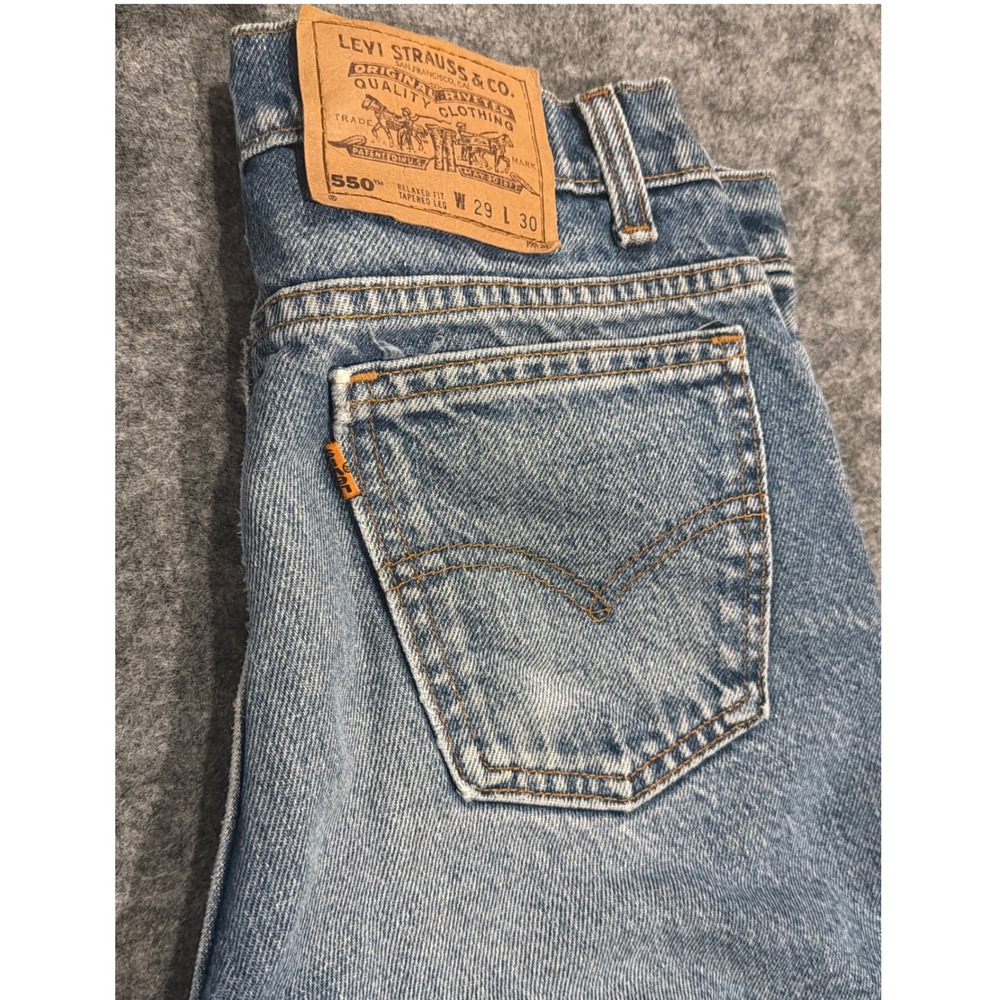 Vintage 90s Levis 550 Orange Tab Jeans 29x30 Made in USA Relaxed Tapered